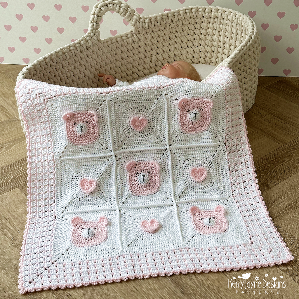 Bear Love Blanket Crochet pattern UK – Kerry Jayne Designs Ltd