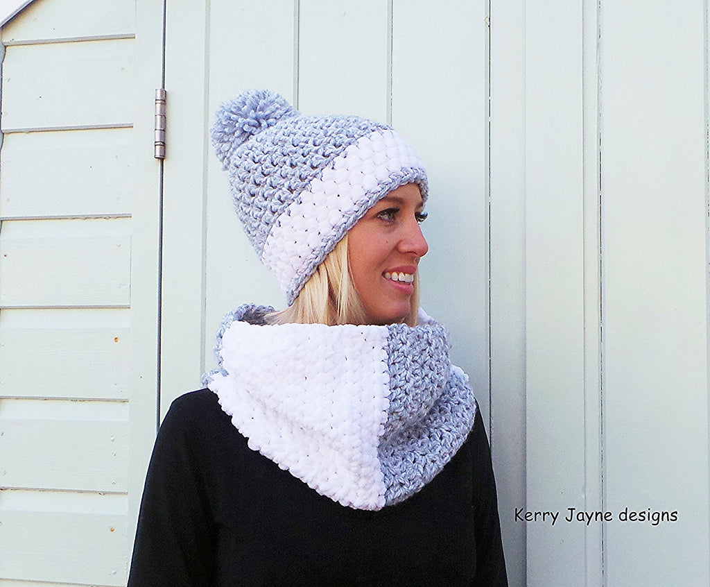 Nordic Snow Hat and Cowl Crochet Pattern UK – Kerry Jayne Designs Ltd
