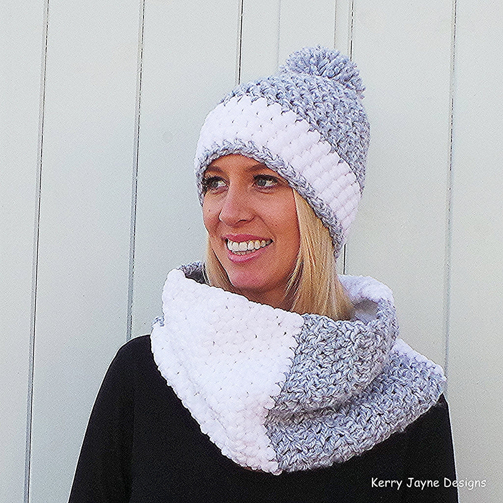 Nordic Snow Hat and Cowl Crochet Pattern UK – Kerry Jayne Designs Ltd