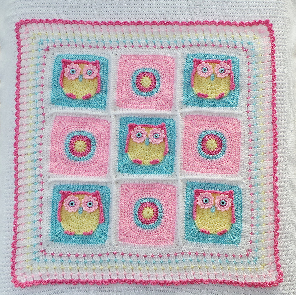 Granny Square Owl Blankets Crochet Baby Blanket, Owls, Granny