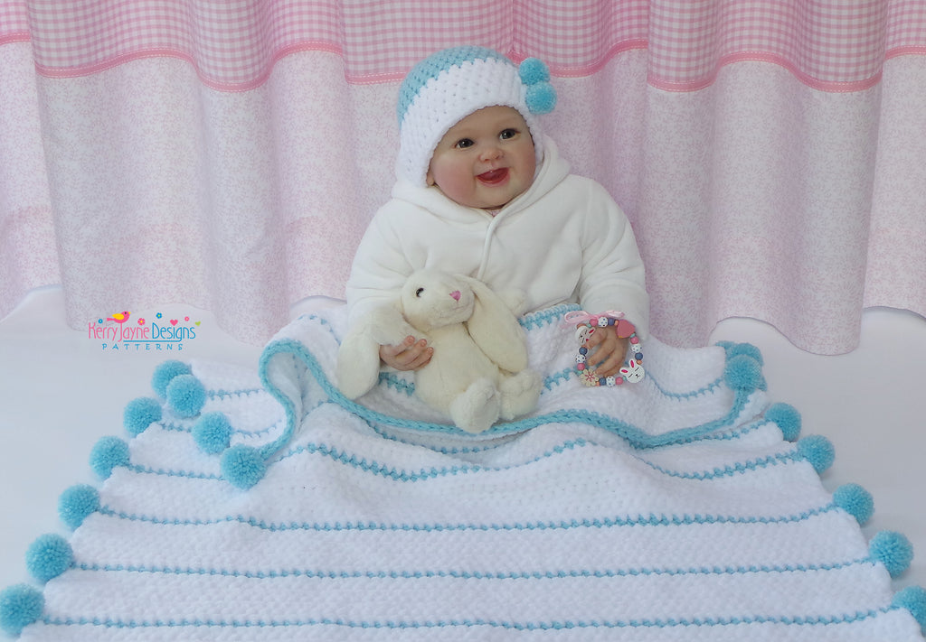 Posh Poms Baby Blanket set UK – Kerry Jayne Designs Ltd