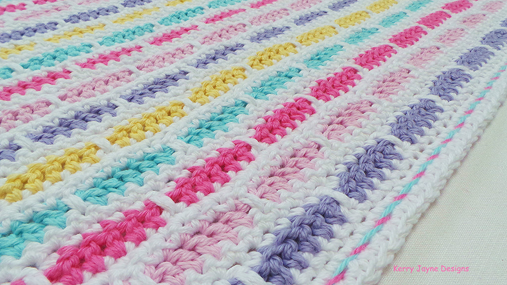 Rainbow Bricks Baby Blanket Crochet Pattern USA – Kerry Jayne