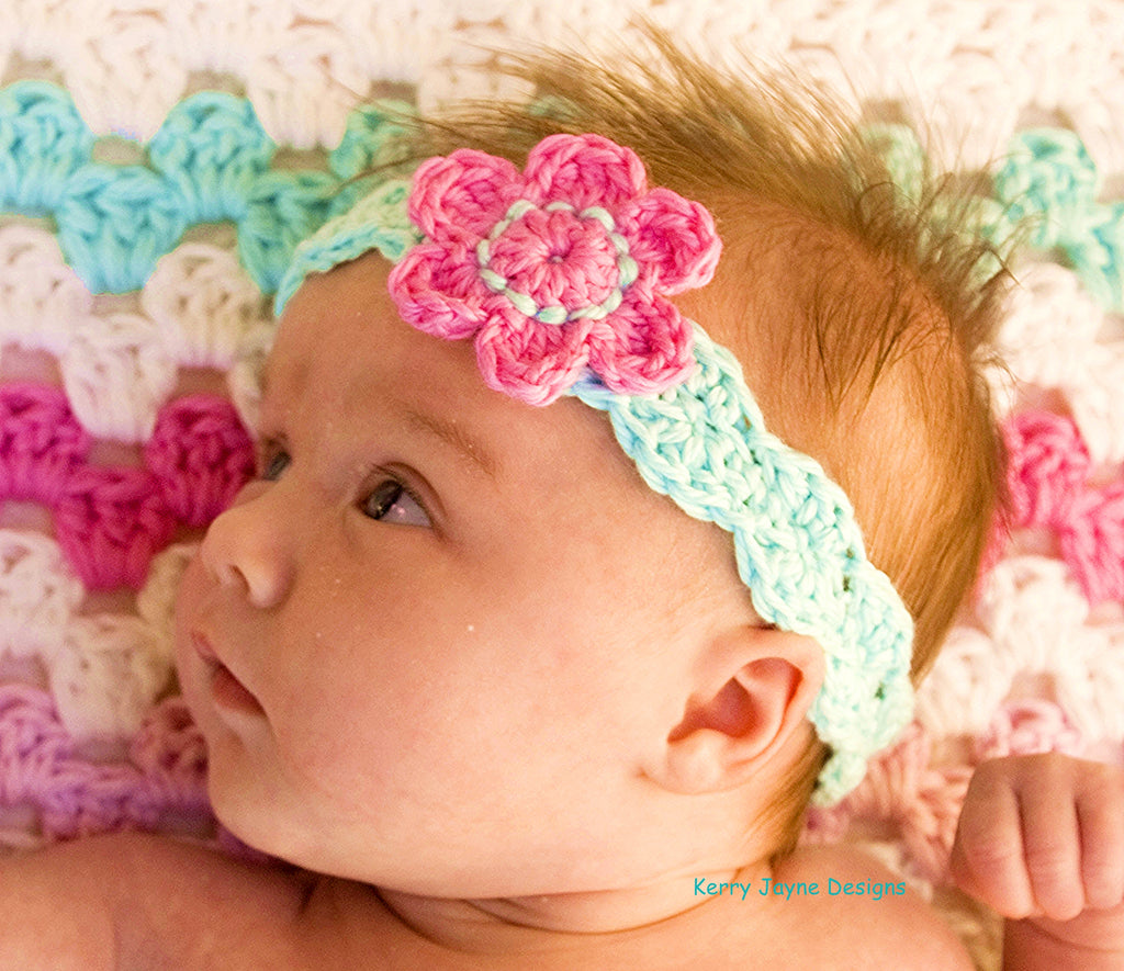Flower Headband Crochet Pattern UK – Kerry Jayne Designs Ltd