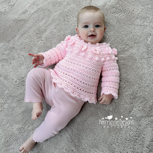Daisy Jumper Crochet Pattern UK Kerry Jayne Designs Ltd