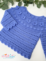 Crocheted flower sweater 
