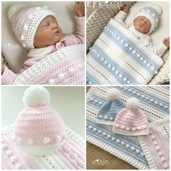 Baby blanket and hat pattern