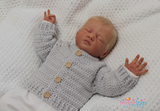Newborn baby cardigan crochet pattern