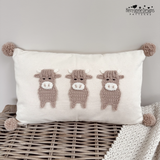 Highland cow applique pillow 