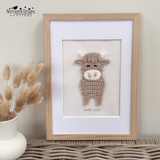 highland cow applique nursery art