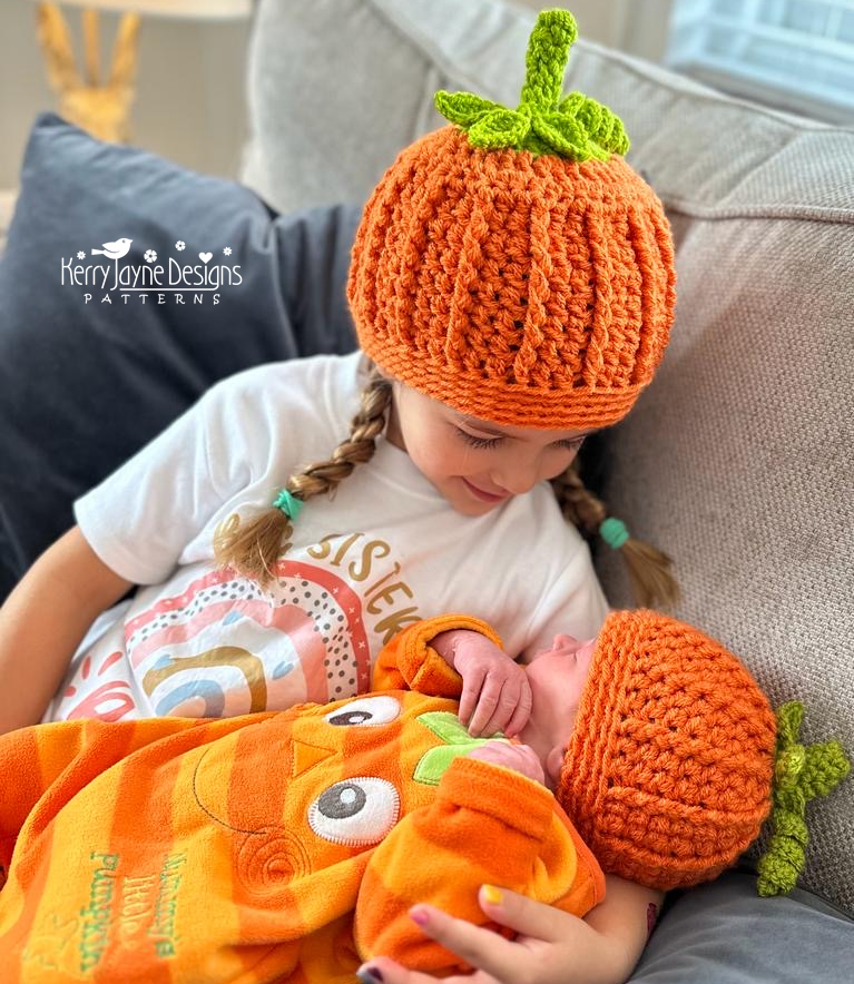 Pumpkin Hat Crochet pattern UK Kerry Jayne Designs Ltd