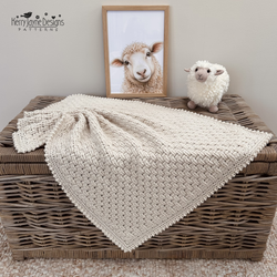 Basket weave stitch baby blanket crochet pattern by Kerry Jayne designs 