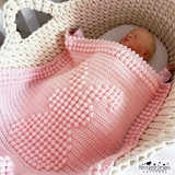 Baby Blanket with Bobbles and bunny