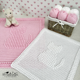 Blanket with Cat in bobbles 