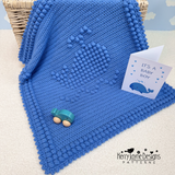 Blue whale crochet blanket