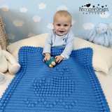 Blue crocheted whale blanket