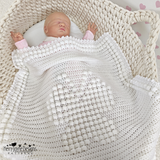 White Butterfly Blanket over a baby 