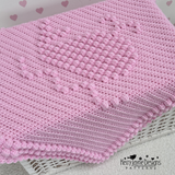 Pink whale bobble blanket 