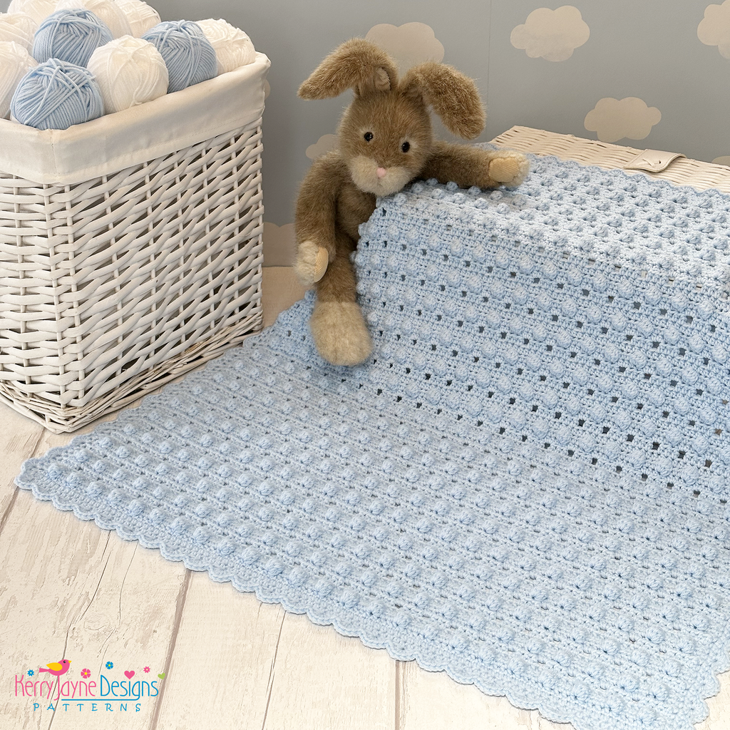Peek-a-Boo Bobble Blanket and Hat Crochet Pattern UK – Kerry Jayne ...