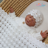 White baby blanket crochet pattern