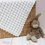 white bobble stitch blanket