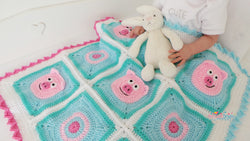 Pig crochet blanket