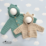 A display of hooded crochet jackets