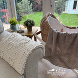 Crocheted Heart blanket for crib and sofa 