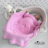 Pink whale crochet blanket 