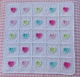 Hearts blanket crochet pattern