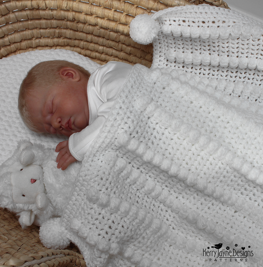 Beginners Bobble Blanket Pattern USA Kerry Jayne Designs Ltd