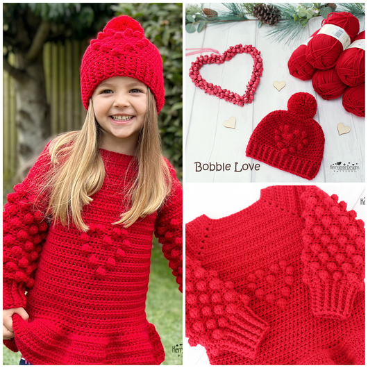Bobble Love Jumper Crochet Pattern USA