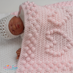 Bobbles and Hearts blanket 