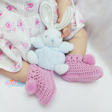 Pink baby booties pattern