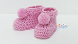 Pink baby booties pattern