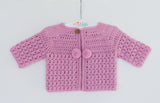 Pink baby cardigan crochet pattern