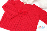 Red baby crochet cardigan pattern
