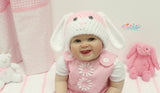 baby girl bunny ears hat crochet pattern