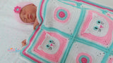 Cat granny square blanket