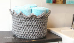 Royal Crown Basket Crochet Pattern USA