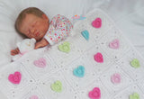 Heart blanket crochet pattern