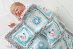 Cat Granny square blanket pattern
