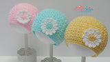 Flower baby hat crochet pattern