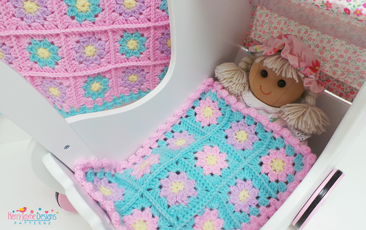 Crochet dolls pram blanket on sale
