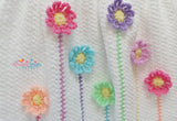 Rainbow coloured Flowers Blanket pattern