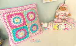 Starry Sun Pillow Crochet Pattern USA