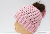 Messy bun hat crochet pattern