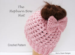 Messy bun hat pattern