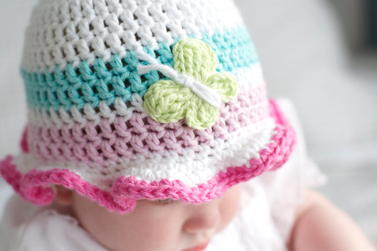 Ruffles Baby Hat Crochet Pattern USA Kerry Jayne Designs Ltd