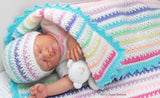 Striped baby blanket crochet pattern 