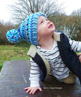 Double pompom crochet hat